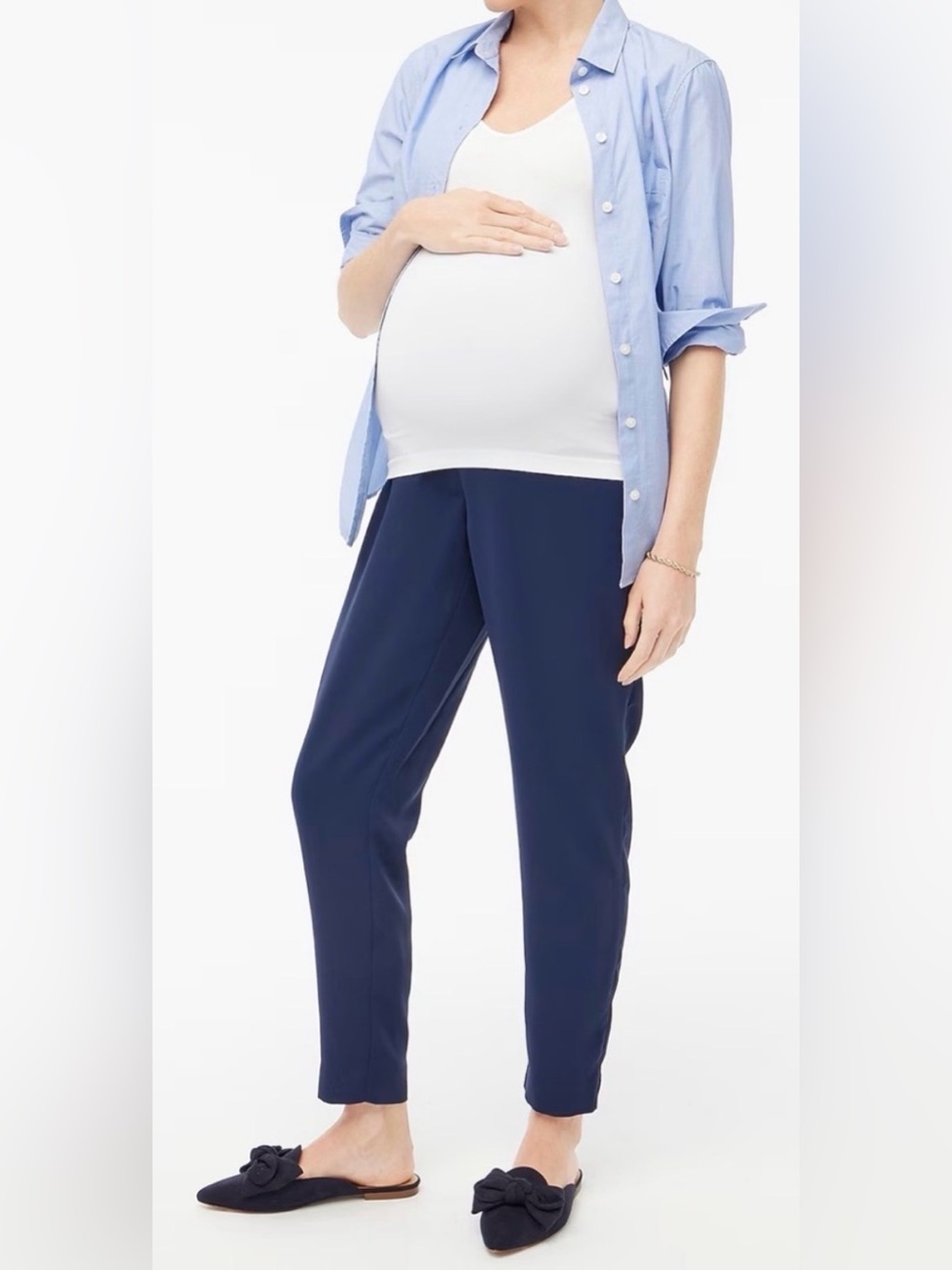 Maternity JCrew Tailored Ankle Pants - Navy